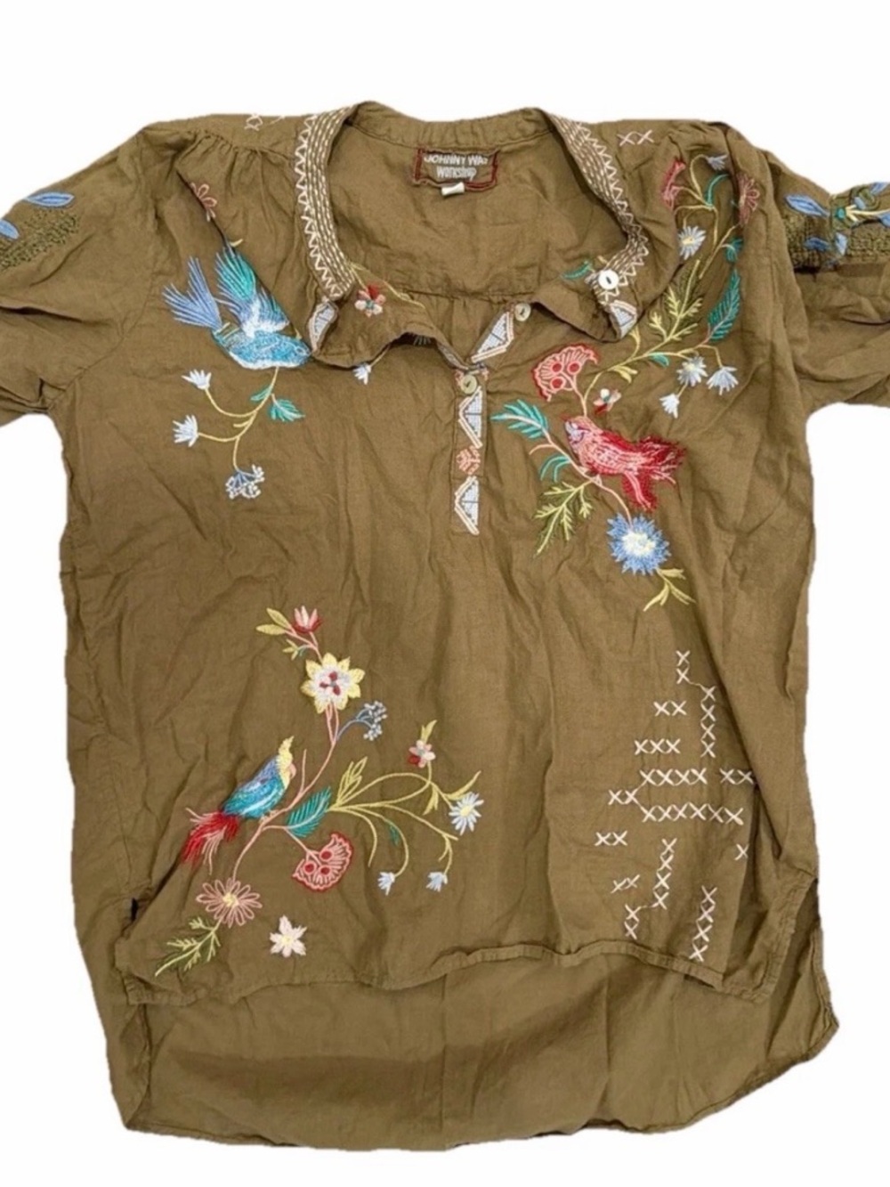 Johnny Was - Zanzibar Short Sleeve Prairie Blouse - NEW w/o TAGS! Women’s Small